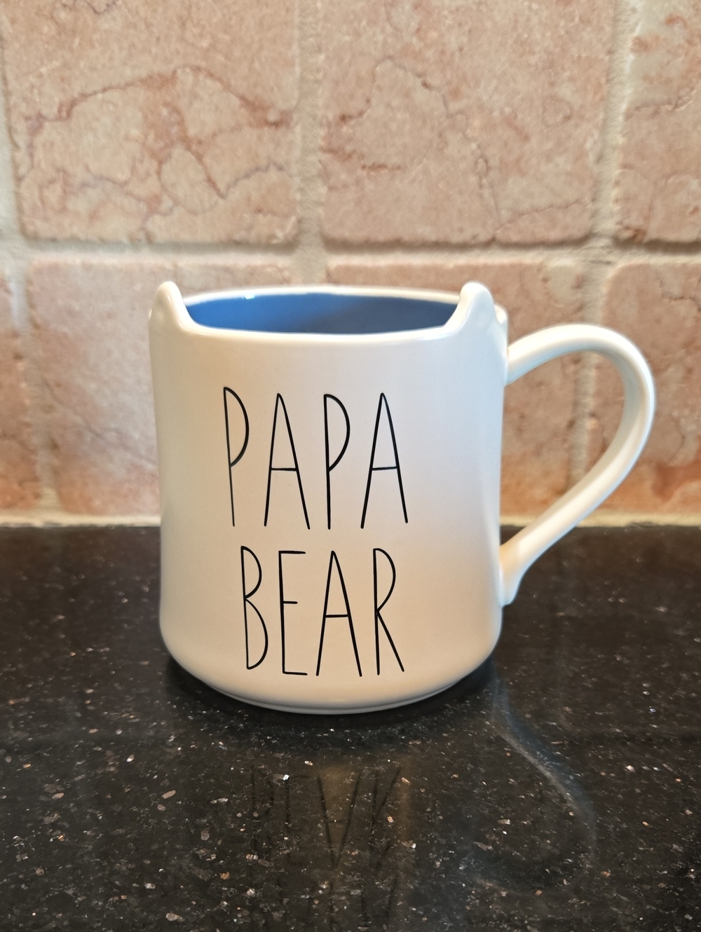 INDIGO Papa Bear Ceramic Mug - White with Blue Interior